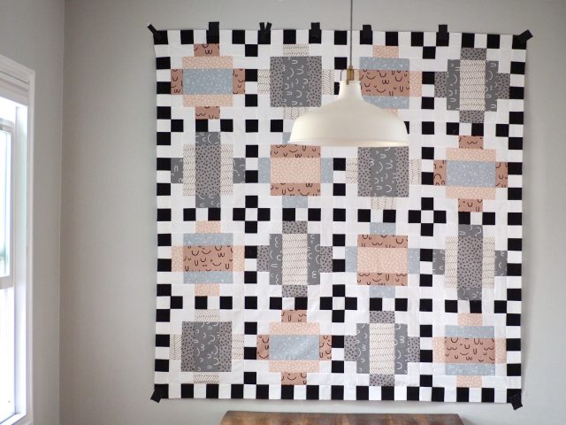 Modern Quilt made with Arroyo Fabric from Robert Kaufman