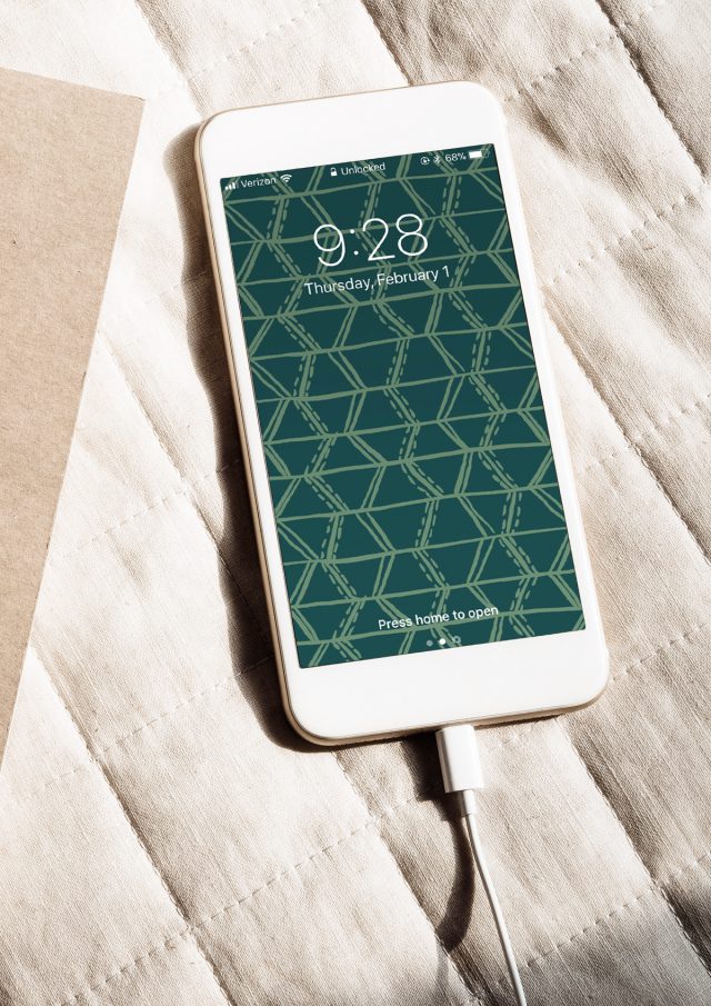 Patterned phone wallpaper download from Cotton & Flax