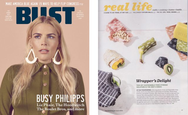 Bust Magazine feature - beeswax wrap